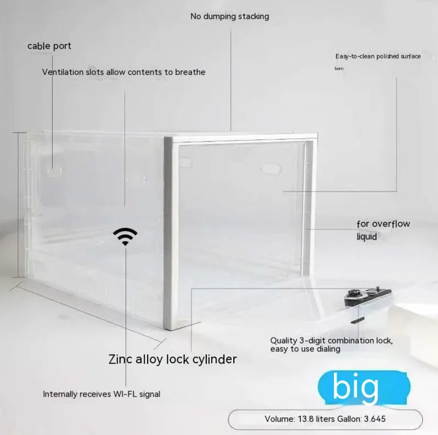 Multi-Purpose Transparent Lockable Storage Case