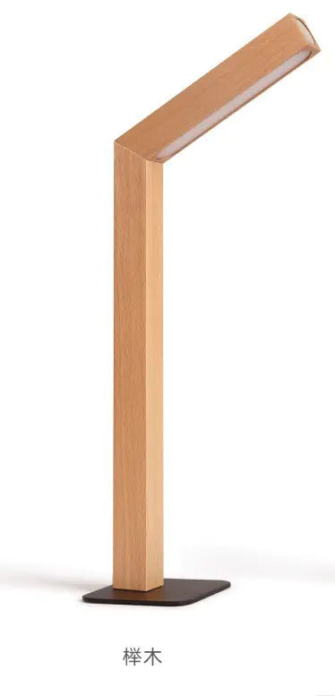 Minimalist LED Bedside Lamp with Wooden Base