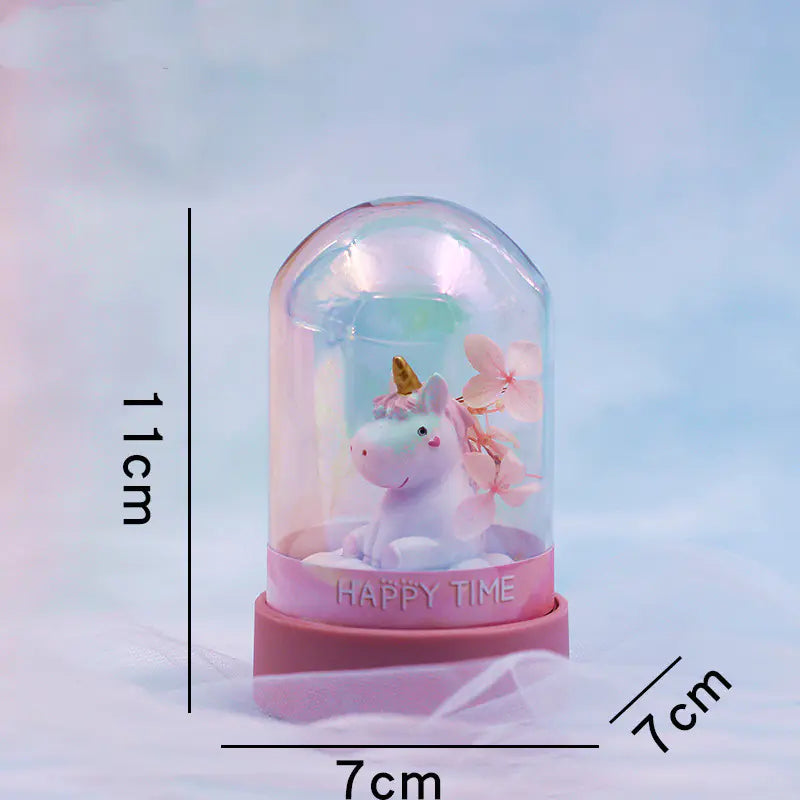 Unicorn Creative Resin Ornament with Star Light Music Box