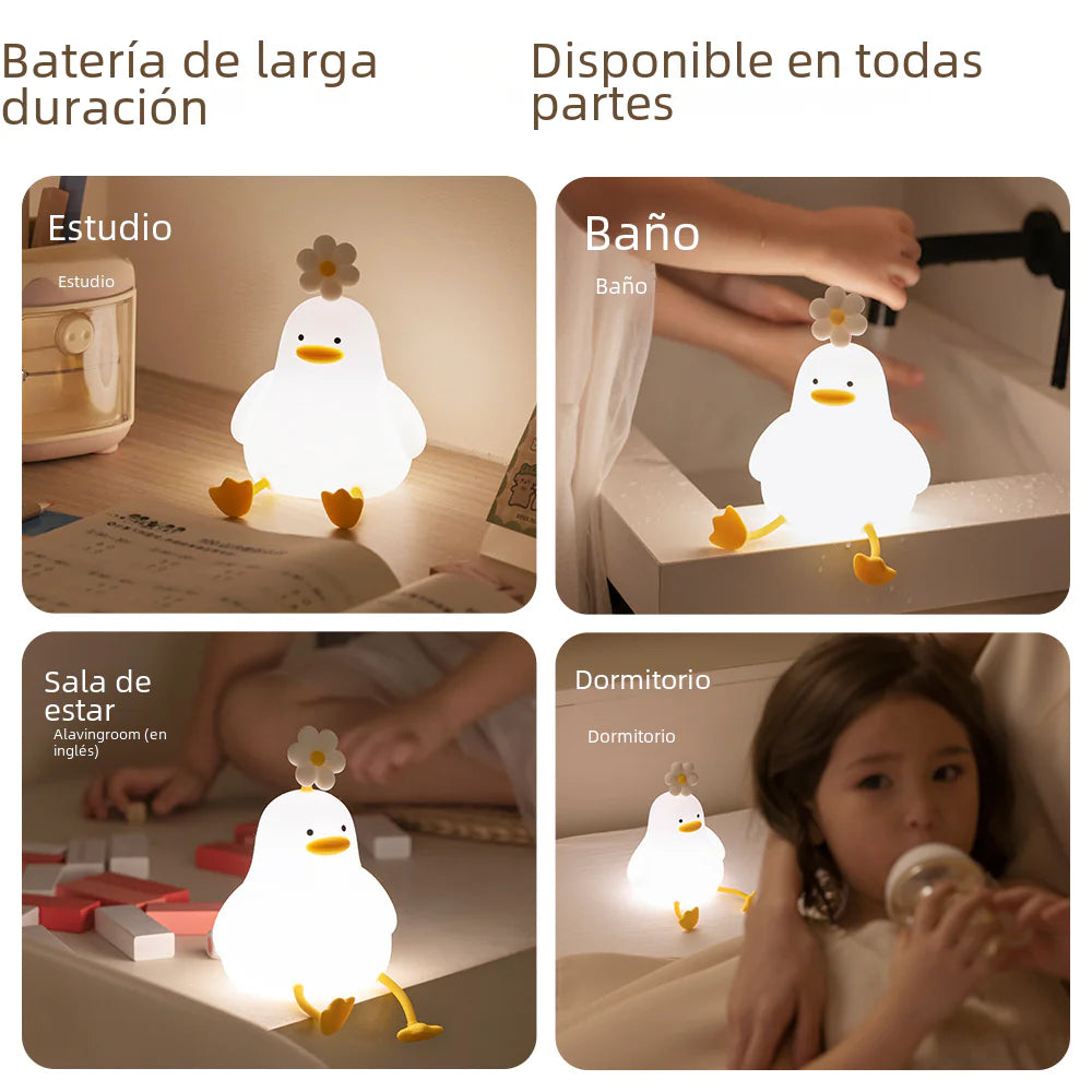 Cute Silicone Duck Night Light for Kids and Girls