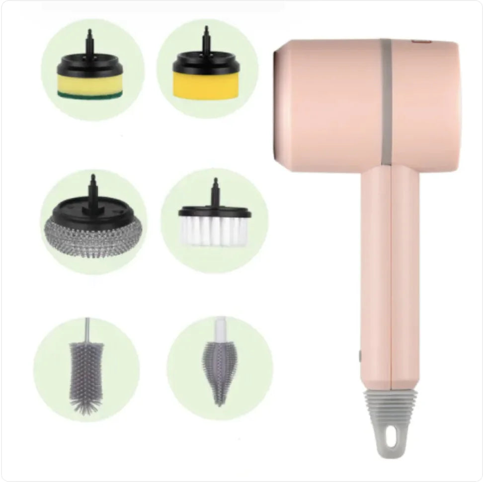 Rechargeable Electric Cleaning Brush – Multi-Head Cordless Scrubber