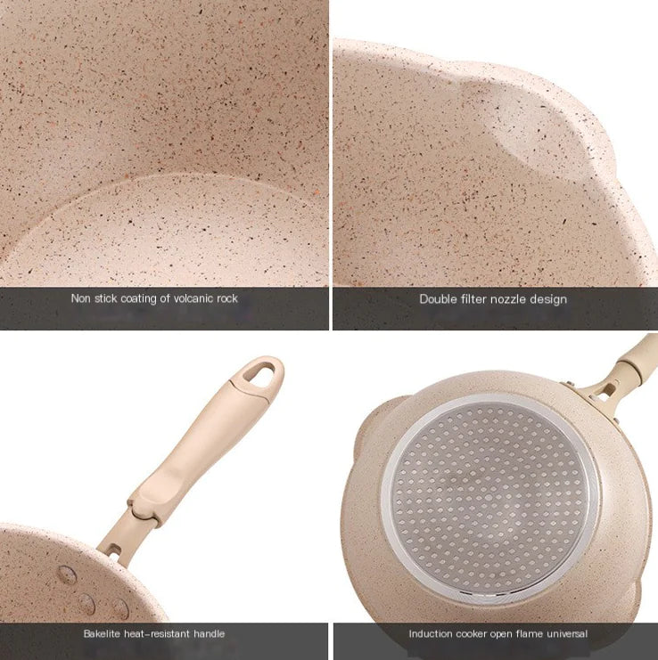 24cm Non-Stick Volcanic Rock Frying Pan for Induction