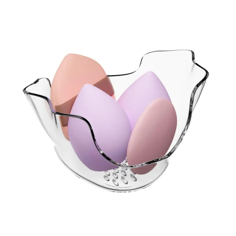 GOERTI 1 Piece Makeup Sponge Holder Wall-Mounted Storage Organizer Beauty Blender Drying Stand Soap Rack Sponge Powder Puff Display Stand Cosmetic Face Blender Drying Container