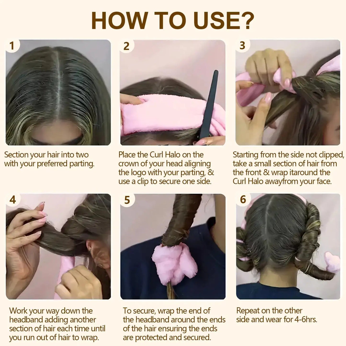 Satin Overnight Hair Curler - Soft Wave, Heat-Free Curls - Pink