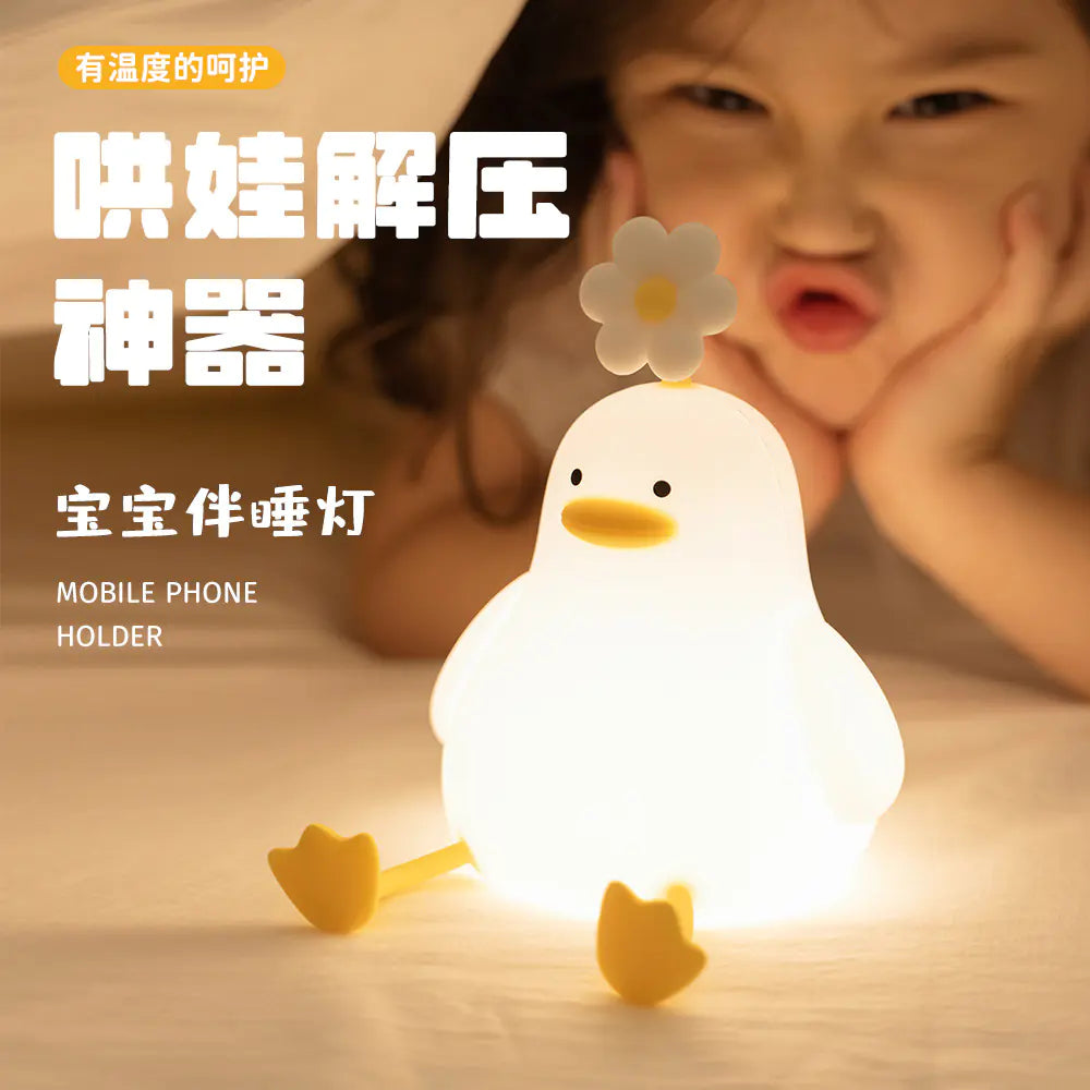 Cute Silicone Duck Night Light for Kids and Girls