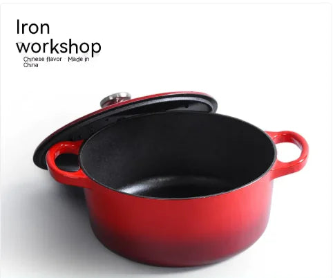Iron Workshop Enamel Soup Pot Thickened Cast Pot Success