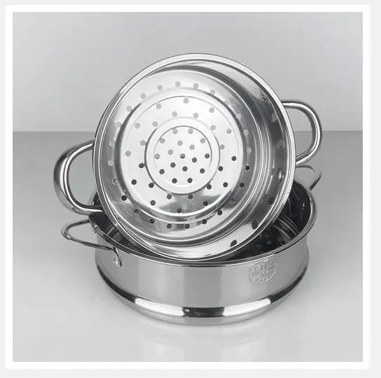 Stainless Steel Steamer with Double Handles for Buns