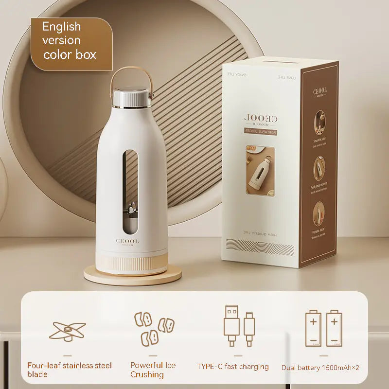 Portable Electric Juicer Cup – Rechargeable 340ml Personal Blender (80W)