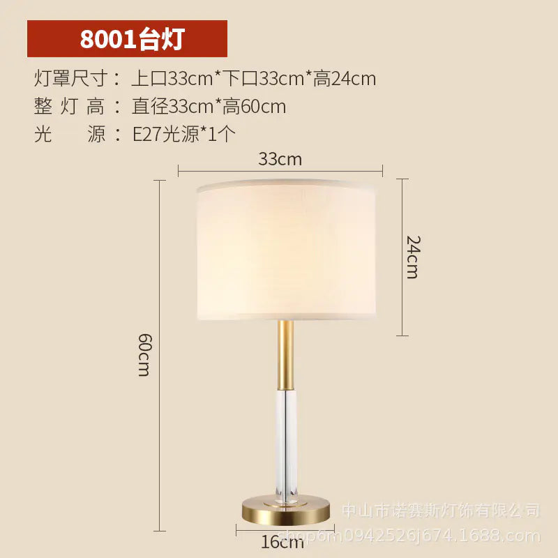 Crystal Table Lamp for Bedroom & Hotel Décor
