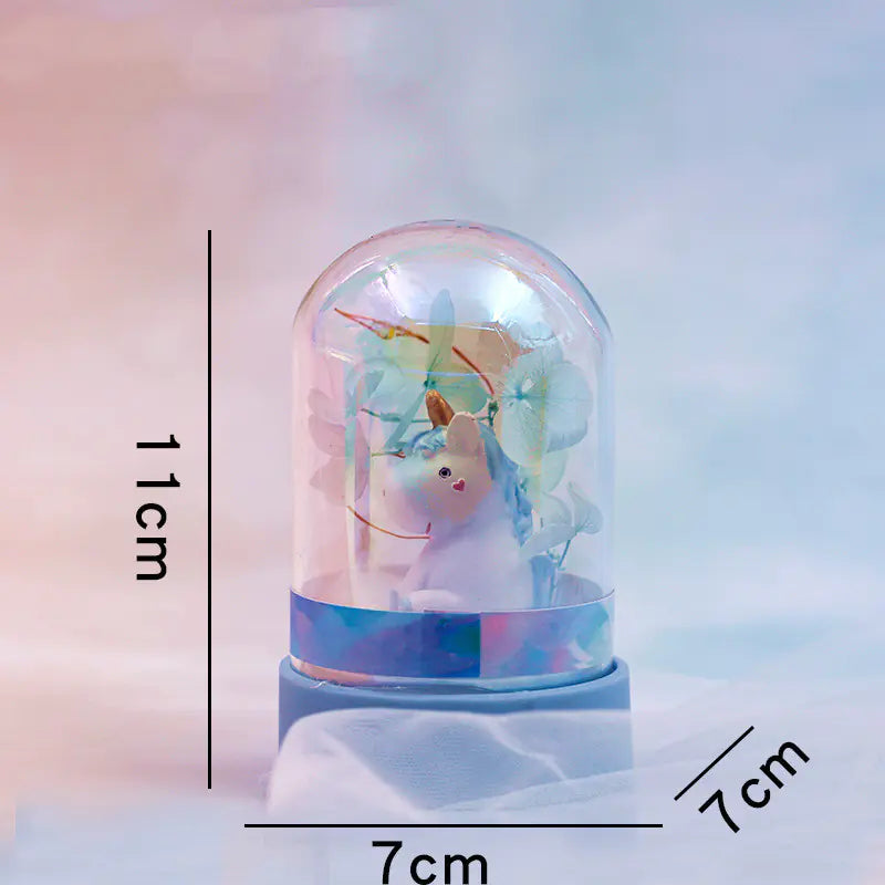 Unicorn Creative Resin Ornament with Star Light Music Box