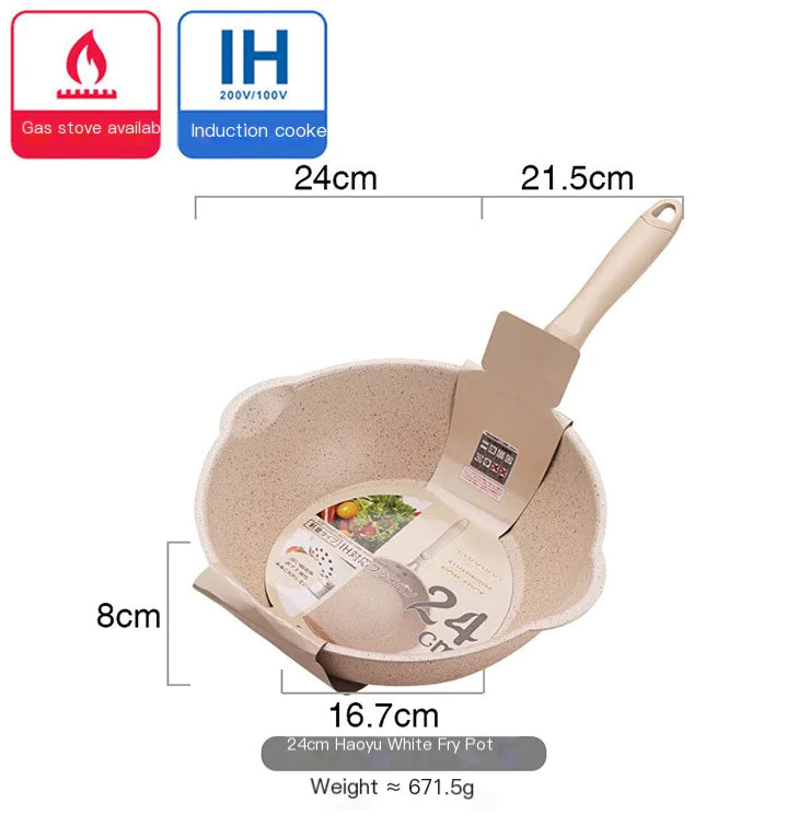 24cm Non-Stick Volcanic Rock Frying Pan for Induction