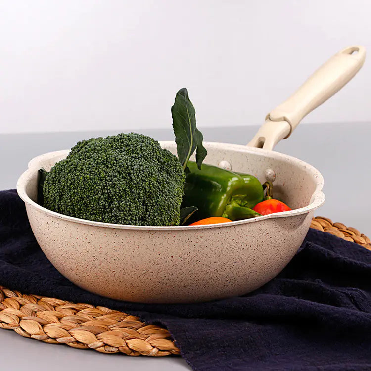 24cm Non-Stick Volcanic Rock Frying Pan for Induction