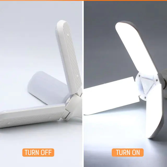 LED Folding Garage Light with Sensor and Bulb Design