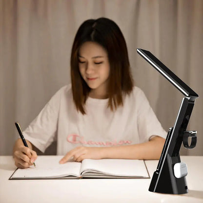Wireless Charger Touch Dimming Clock Table Lamp