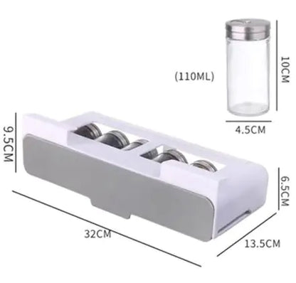 Multi-Compartment Hanging Kitchen Spice Rack | Seasoning Bottle Organizer with Optional Bottles