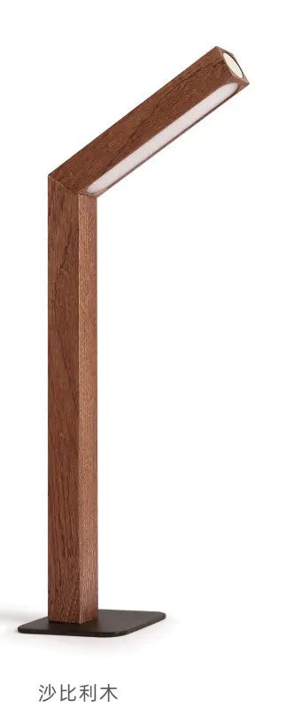 Minimalist LED Bedside Lamp with Wooden Base