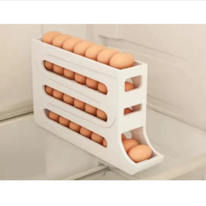 4-Layer Sliding Egg Tray – Refrigerator Egg Holder & Kitchen Organizer