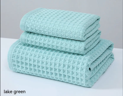 Cotton Waffle Bath Towels– Single, 2pcs & 4pcs Sets