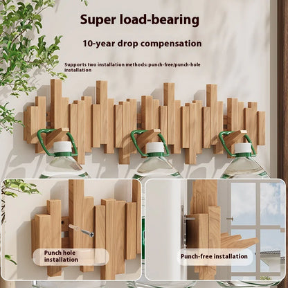 Wooden Piano Keys Clothes Rack- Wall Hanging