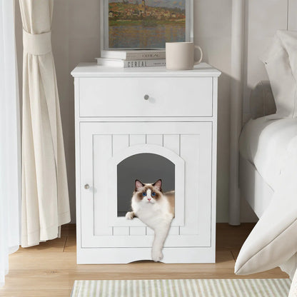 Multi-Function Cat Litter Cabinet with Drawers