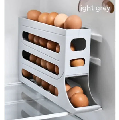4-Layer Sliding Egg Tray – Refrigerator Egg Holder & Kitchen Organizer