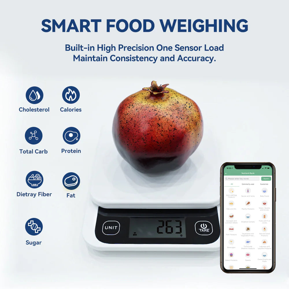 Bluetooth Food Scale – Digital Kitchen Nutrition Calculator with App
