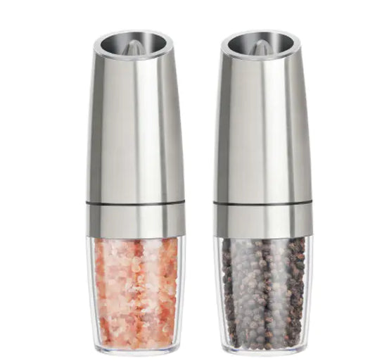 Electric Pepper Grinder – Stainless Steel Gravity-Sensing Salt & Spice Mill