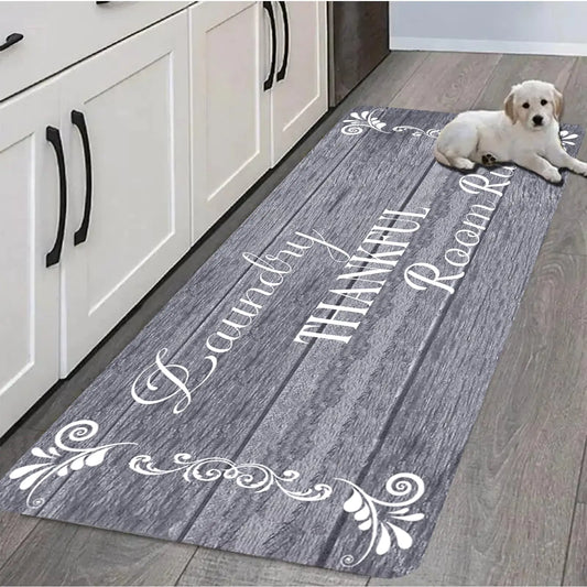 Laundry Room Rug Runner Laundry Room Organization 20"X47"Farmhouse Laundry Mat Non Slip Mat Text Design Rug Machine Washable And Large Bathroom Rugs Stylish Versatile Laundry Room Rugs Decor
