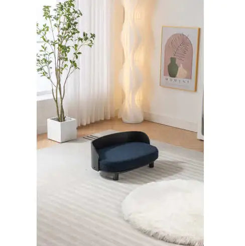 Scandi-Style Luxe Pet Sofa with Wood Legs