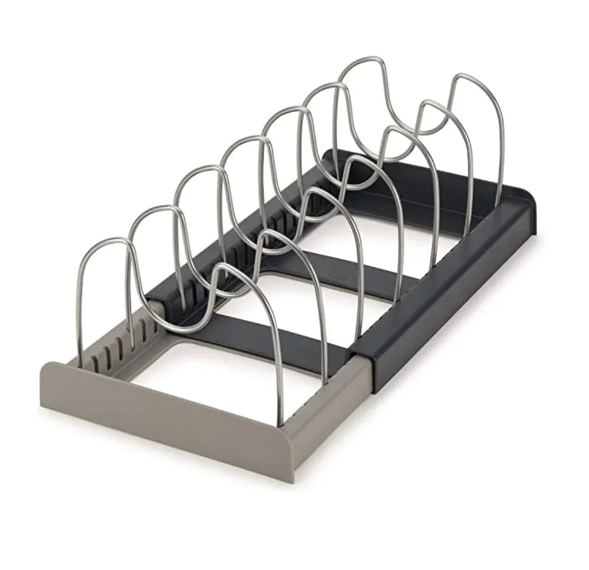 Stainless Steel Pot Lid Organizer – Adjustable Kitchen Storage Rack