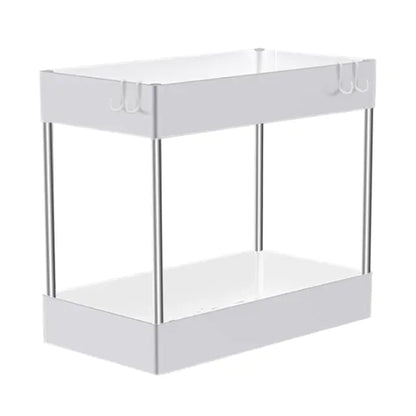 Kitchen Under Sink Storage Organizer with 2 Animal-Design Drawers – Black or White