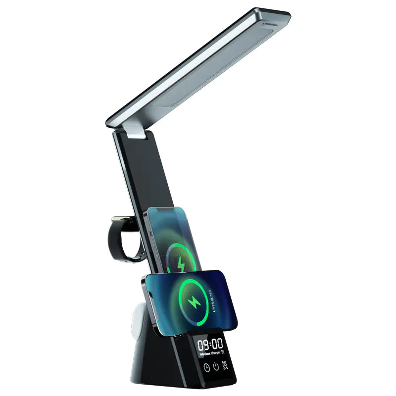 Wireless Charger Touch Dimming Clock Table Lamp