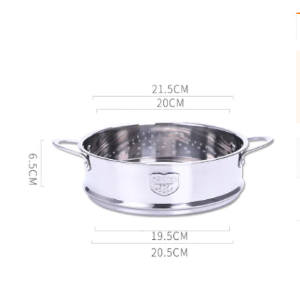 Stainless Steel Steamer with Double Handles for Buns