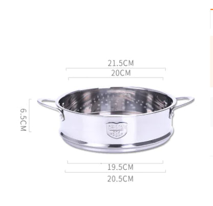 Stainless Steel Steamer with Double Handles for Buns