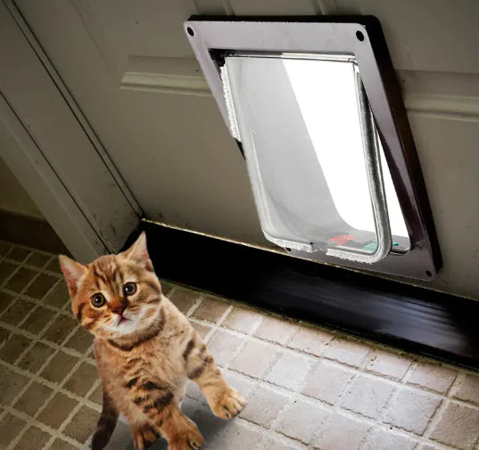 Lockable Cat & Small Dog Door with 4-Way Flap