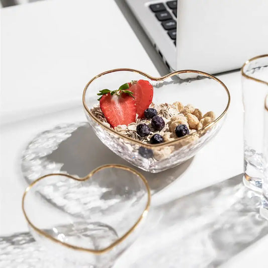 Heart-Shaped Glass Bowls – Heat-Resistant Elegant Snack & Dessert Dishes