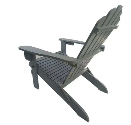 Foldable Wooden Adirondack Chair - Indoor/Outdoor Grey Poplar Wood