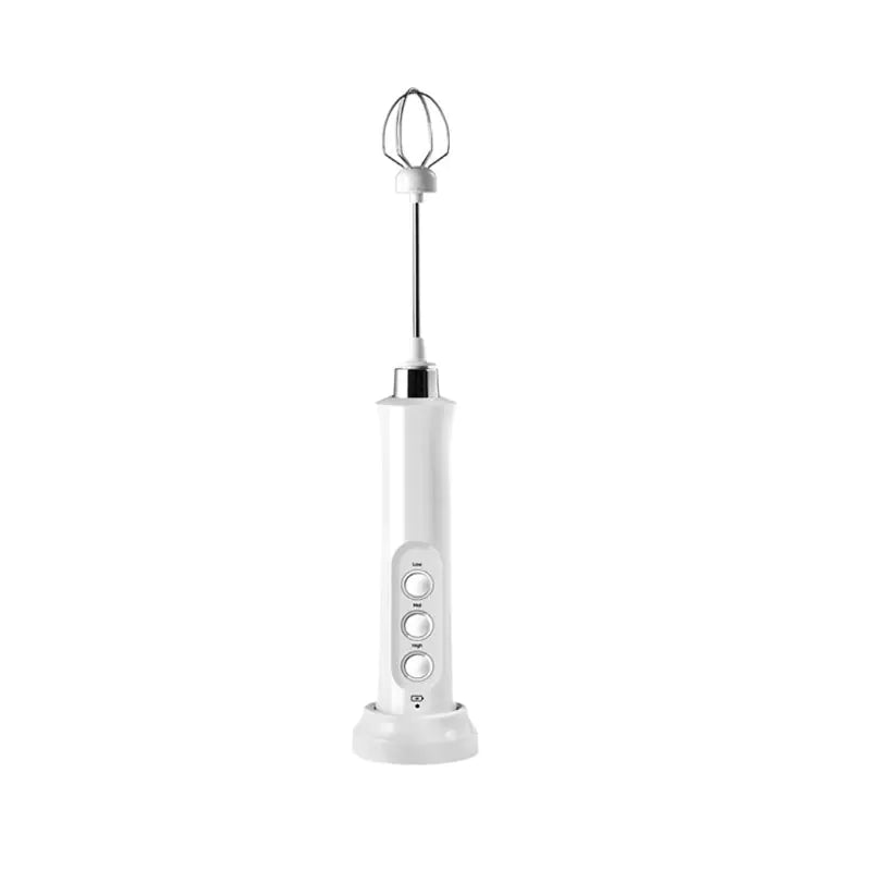 USB Rechargeable Electric Whisk – Coffee Milk Frother & Hand Mixer