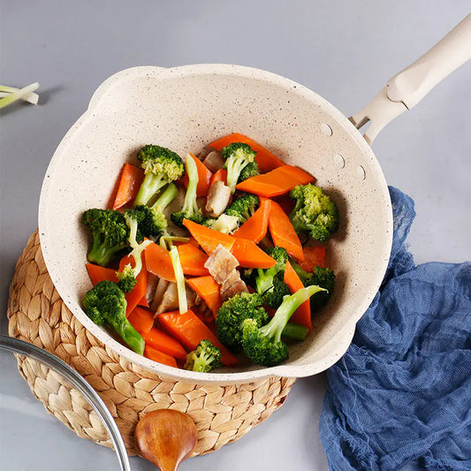 24cm Non-Stick Volcanic Rock Frying Pan for Induction
