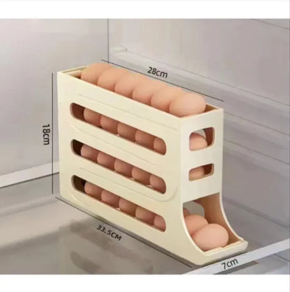 4-Layer Sliding Egg Tray – Refrigerator Egg Holder & Kitchen Organizer