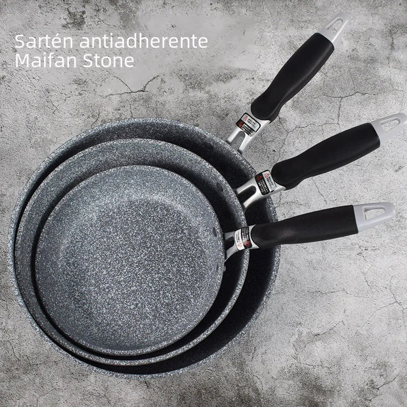 Japanese Maifan Stone Frying Pan – Nonstick Skillet with Lid (20–28cm)