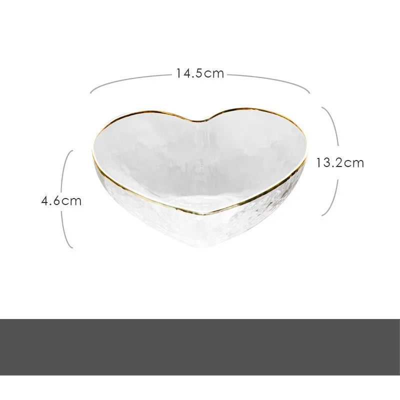 Heart-Shaped Glass Bowls – Heat-Resistant Elegant Snack & Dessert Dishes