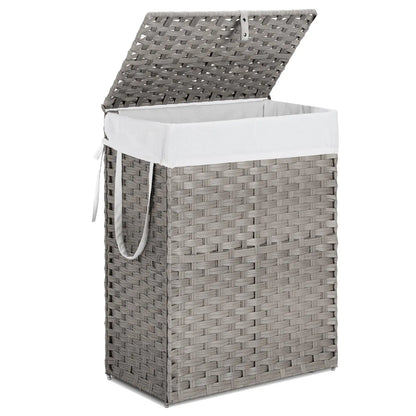 Sweetcrispy Laundry Hamper – 90L Foldable Clothes Basket with Lid, Dove Gray