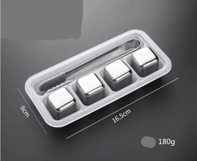 Stainless Steel Reusable Ice Cubes for Beverage, Wine, Beer & Whiskey (Bar Stones)