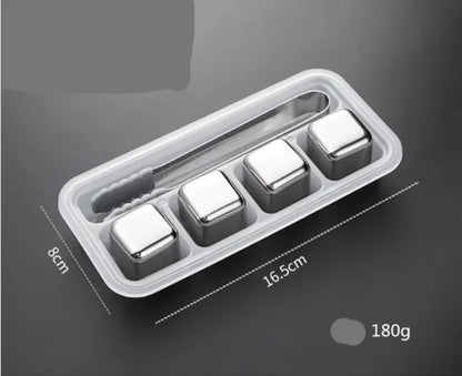 Stainless Steel Reusable Ice Cubes for Beverage, Wine, Beer & Whiskey (Bar Stones)