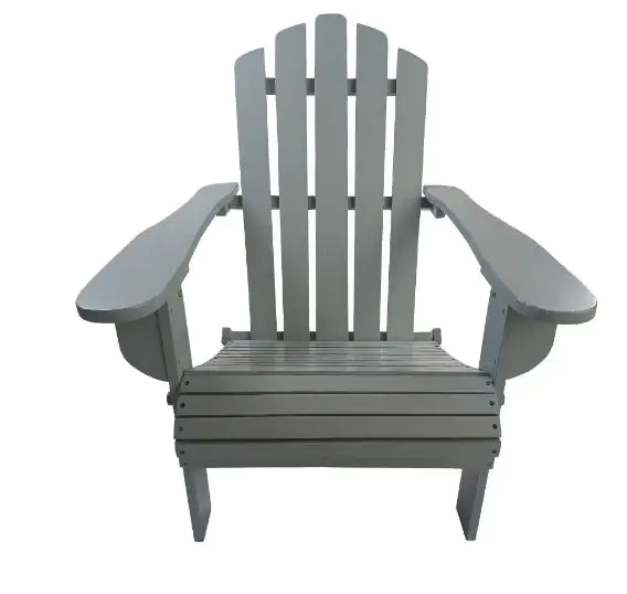 Foldable Wooden Adirondack Chair - Indoor/Outdoor Grey Poplar Wood