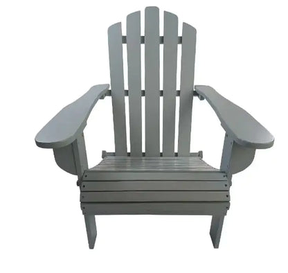 Foldable Wooden Adirondack Chair - Indoor/Outdoor Grey Poplar Wood