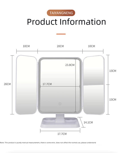 LED Makeup Mirror with Light - Portable Desktop Shell Design