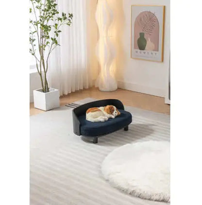 Scandi-Style Luxe Pet Sofa with Wood Legs