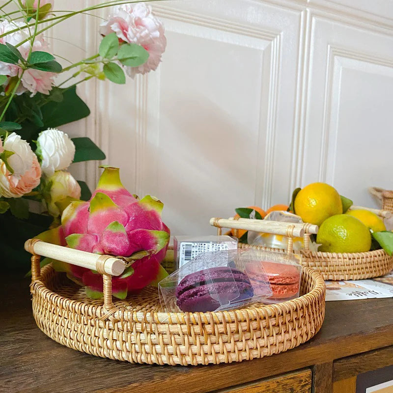 Woven Rattan Snack Storage Basket (Small)